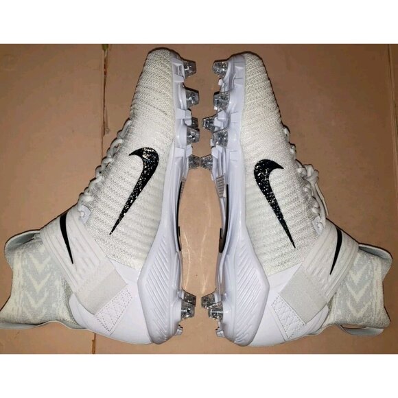NIKE ALPHA MENACE ELITE 2 FLYKNIT FOOTBALL WHITE DETACHABLE CLEATS MEN'S 11.5 - Picture 3 of 8